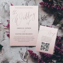 Modern Rose Gold Calligraphy Wedding