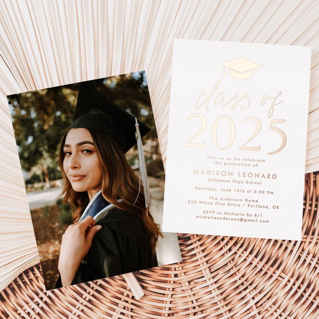 Modern Rose Gold Class of 2025 Graduation Party (Creator Uploaded)
