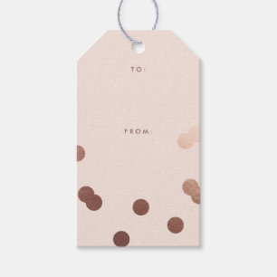 Modern Rose Gold Dots Gift Tags