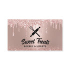 Modern Rose Gold Drips Pastry Chef Cupcake Bakery