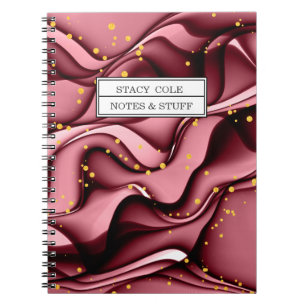 Modern Rose Gold Faux Glitter Name Personalised Notebook