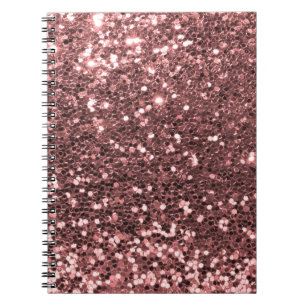 Modern Rose Gold Faux Glitter Print Notebook