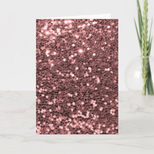 Modern Rose Gold Faux Glitter Shine Print Holiday Card