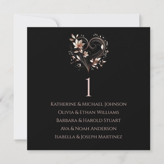 Modern Rose Gold Flowers-Wedding Seating Chart- Invitation (Front)