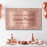 Modern Rose Gold Foil Glitter 90th Birthday Script Banner<br><div class="desc">Add a touch of elegance to a special celebration with this Modern Rose Gold Foil Glitter 90th Birthday Script Banner. Featuring a sleek, modern design with shimmering rose gold foil and glitter, this banner is perfect for celebrating a 90th birthday milestone. Its stylish script adds sophistication and sparkle to any...</div>