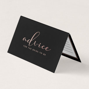 Modern Rose Gold Foil Script Advice Cards