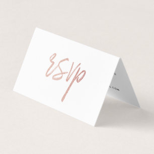 Modern Rose Gold Foil Script with Photo RSVP Card
