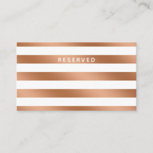 Modern Rose Gold Foil Stripes Reserved Seating Place Card