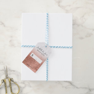 Modern rose gold foil white marble retail hang gift tags