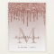 Modern Rose Gold Glitter Drips Elegant Monogram