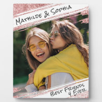 Modern Rose Gold Glitter & Photo BBF Best Friend
