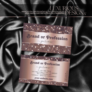 Modern Rose Gold Glitter Sparkle Stars Excellent Business Card