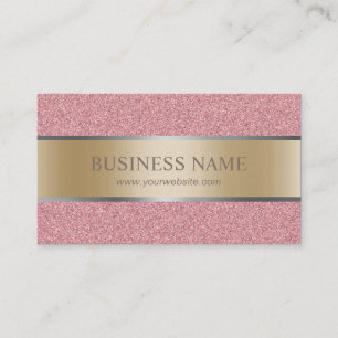 Modern Rose Gold Glitter Stripe Foil Elegant Business Card