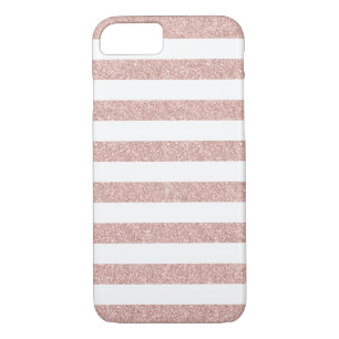 Modern Rose Gold Glitter Stripes Case-Mate iPhone Case