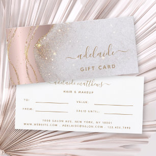 Modern Rose Gold Glitter Stylist Gift Certificate