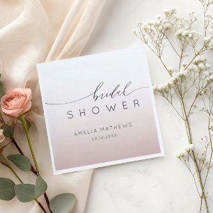 Modern Rose Gold Gradient Bridal Shower Napkin