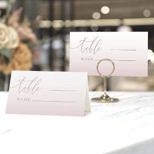 Modern Rose Gold Gradient Wedding Table Number Place Card