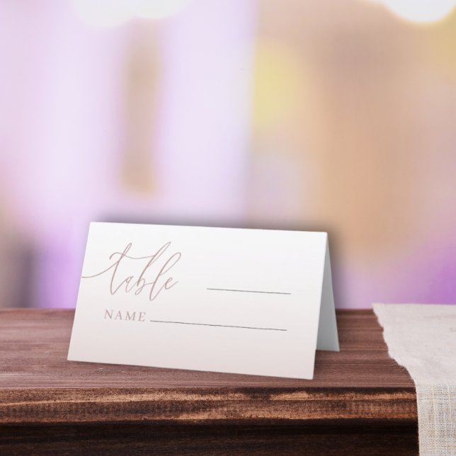 Modern Rose Gold Gradient Wedding Table Number Place Card (Creator Uploaded)