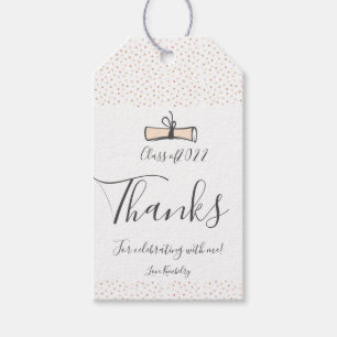 Modern Rose Gold Graduation Gift Tags