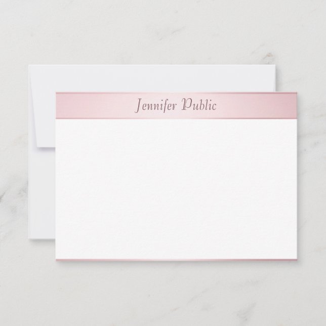 Modern Rose Gold Hand Script Elegant Template (Front)