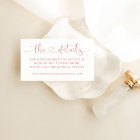 Modern Rose Gold Heart Script Wedding Details