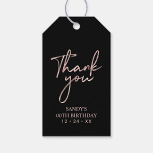 Modern Rose Gold Lettering Party Favour Thank you Gift Tags