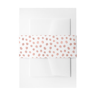 Modern Rose Gold Love Polka Dot Wedding Belly Band Invitation Belly Band