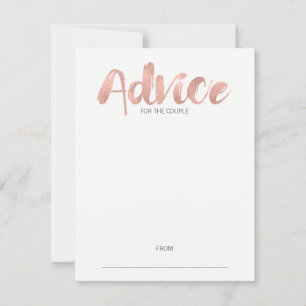 Modern Rose Gold Love Wedding Advice Card