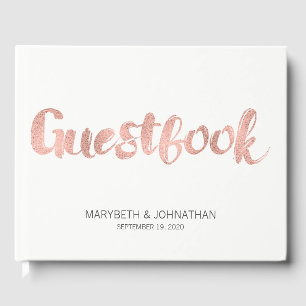 Modern Rose Gold Love Wedding Guest Book