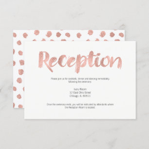 Modern Rose Gold Love Wedding Reception Card