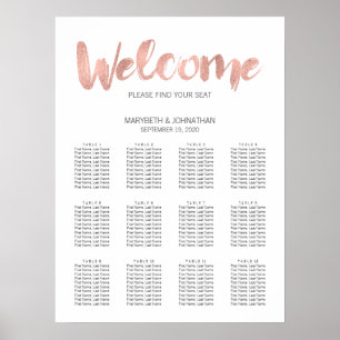 Modern Rose Gold Love Wedding Seating Chart