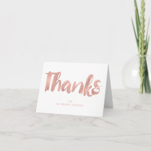 Modern Rose Gold Love Wedding Thank You Card