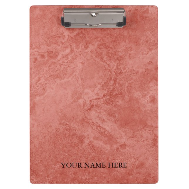 Modern Rose Gold Marble Designer Personalised Clipboard (Front)