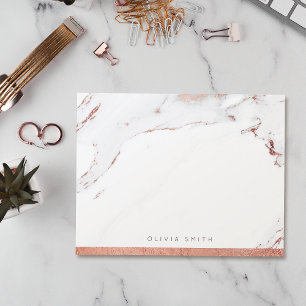 Modern rose gold marble personalised Stationery Thank You Card