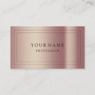Modern Rose Gold Minimal Silk Metallic White Busin Business Card