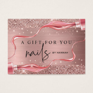 Modern Rose Gold Nail Technician Gift Certificate