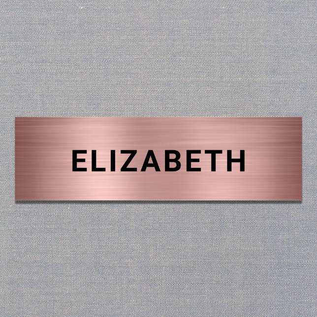Modern Rose Gold Name Tag (Creator Uploaded)