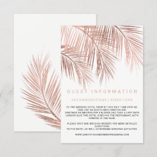 Modern rose gold palm tree insert details wedding
