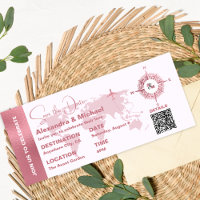 Modern Rose Gold Passport Save the Date