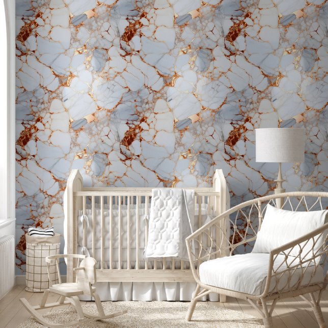 Modern Rose Gold Pink Marble  Wallpaper (Kids)