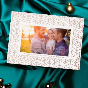 Modern ROSE Gold Pressed Christmas STRIPES Photo