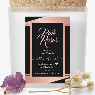 Modern Rose Gold Product Candle Packaging Labels