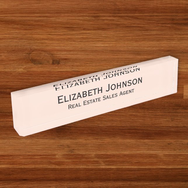 Modern Rose Gold Professional Business Executive Nameplate (Modern Rose Gold Professional Business Executive Desk Name Plate)