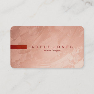 Modern Rose Gold & Red Minimalist Luxury Business Card