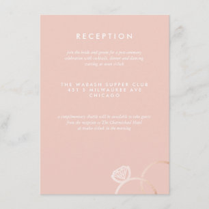 Modern Rose Gold Rings Wedding Reception Card