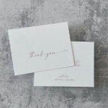 Modern Rose Gold Script Thank You Card<br><div class="desc">This modern rose gold script thank you card is perfect for a minimalist wedding. The simple blush pink rose gold color design features unique industrial lettering typography with modern boho style. Customizable in any color. Keep the design minimal and elegant, as is, or personalize it by adding your own graphics...</div>