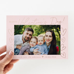 Modern Rose Gold Script Valentine's Day Photo