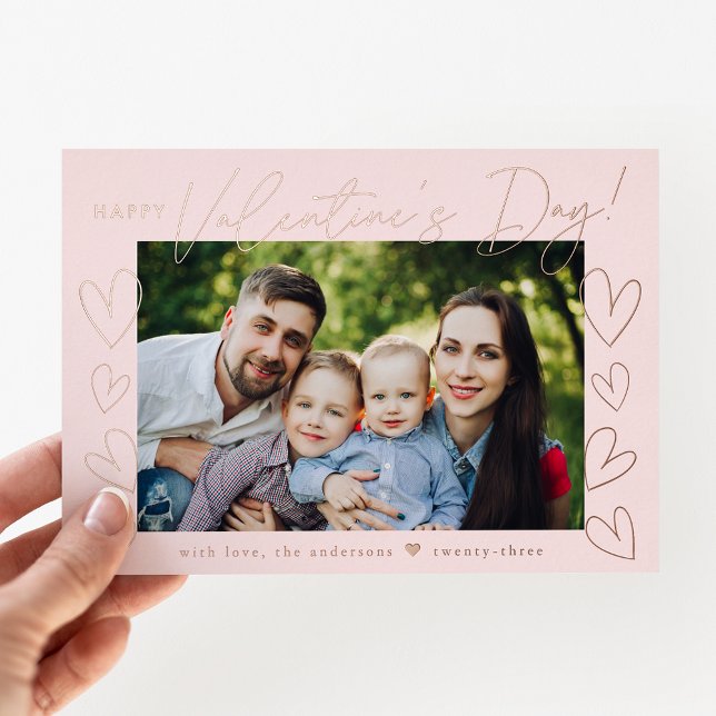Modern Rose Gold Script Valentine's Day Photo (Creator Uploaded)