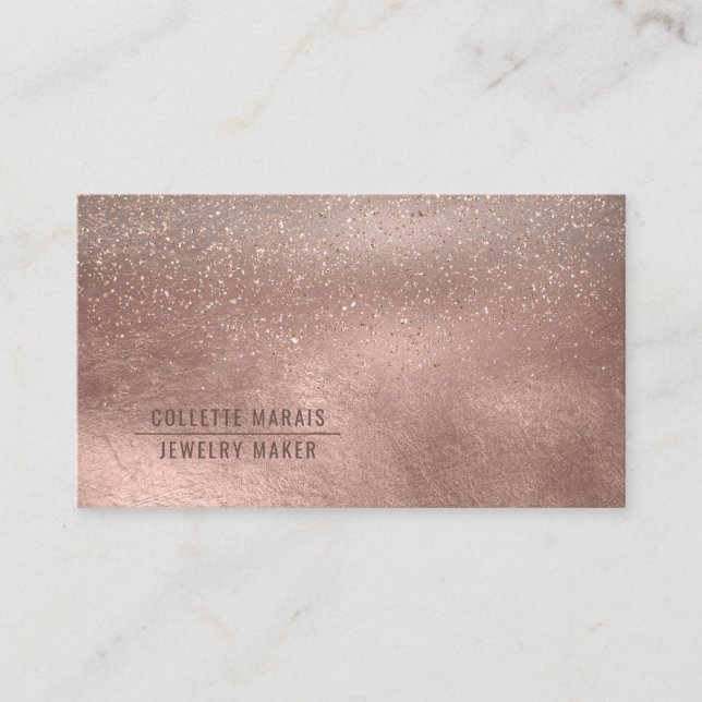Modern Rose Gold Shimmer Glitter Abstract Business Card (Front)
