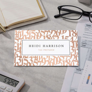 Modern Rose Gold Tax Preparer Business Card